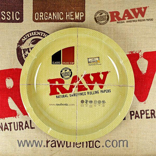 Raw Round Metal Rolling Tray Rolling Tray RAW