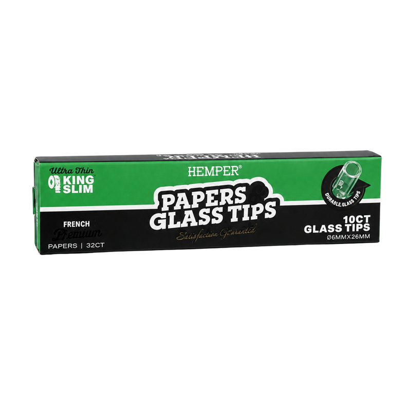 Load image into Gallery viewer, Hemper - King Size Rolling Paper + Glass Tips (6MM)
