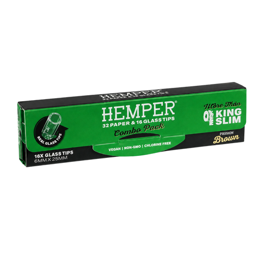 Hemper - King Size Rolling Paper + Glass Tips (6MM)