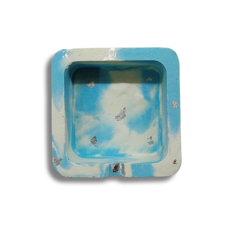 Load image into Gallery viewer, EXHIBIT A - Blue Square Ashtray
