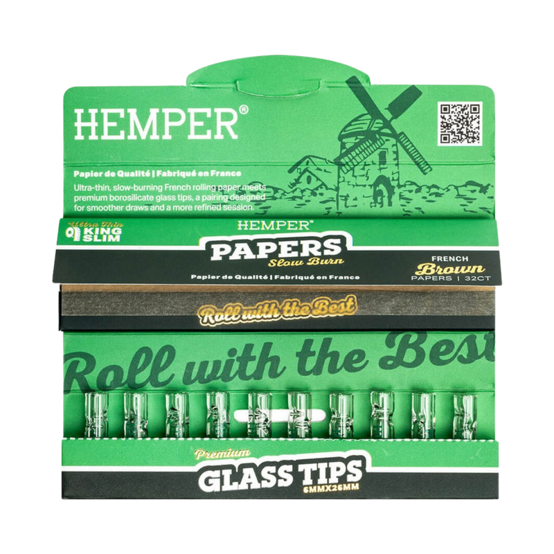 Load image into Gallery viewer, Hemper - King Size Rolling Paper + Glass Tips (6MM)
