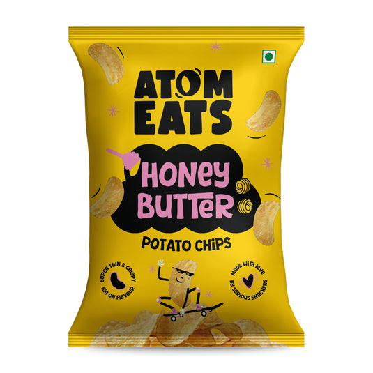 Buy Atom Eats - Honey Butter Potato Chips 60g each (Pack of 2) Snacks | Slimjim India