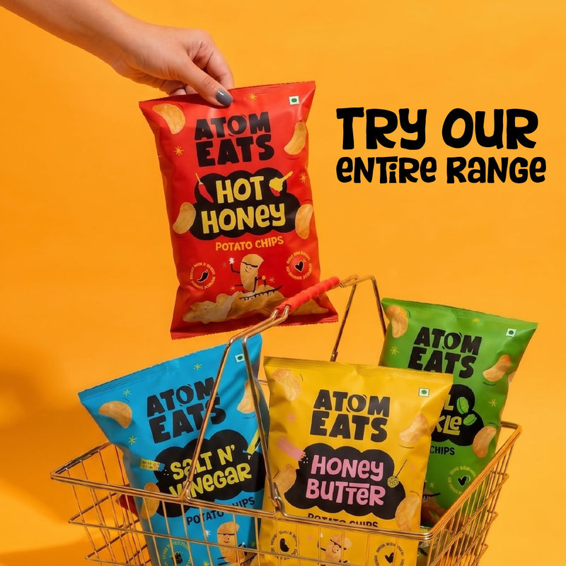 Load image into Gallery viewer, Buy Atom Eats - Hot Honey Potato Chips 60g each (Pack of 2) Snacks | Slimjim India
