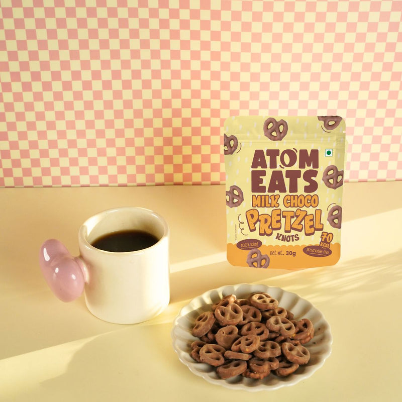 Load image into Gallery viewer, Buy Atom Eats - Milk Chocolate Pretzels 30g each (Pack of 2) Snacks | Slimjim India
