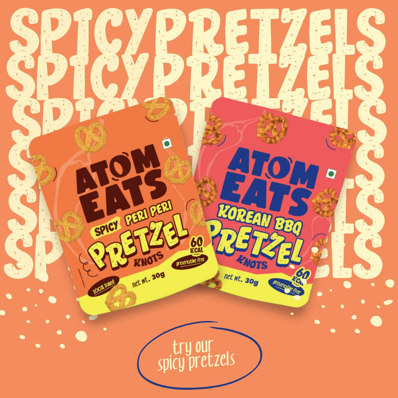 Load image into Gallery viewer, Buy Atom Eats - Peri Peri Pretzels 30g each (Pack of 2) Snacks | Slimjim India
