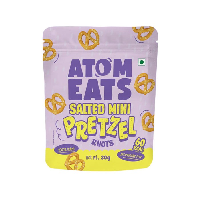 Buy Atom Eats - Salted Pretzel Mini Knots 30g each (Pack of 2) Snacks | Slimjim India