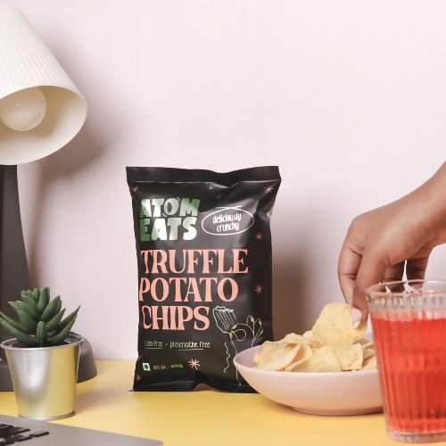 Buy Atom Eats - Truffle Ruffled Potato Chips (40g) (Pack of 2) Snacks | Slimjim India