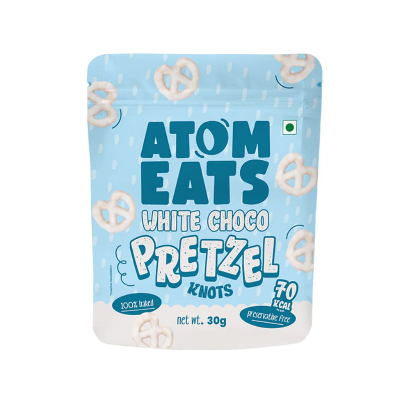 Load image into Gallery viewer, Buy Atom Eats - White Chocolate Dipped Pretzels 30g each (Pack of 2) Snacks | Slimjim India
