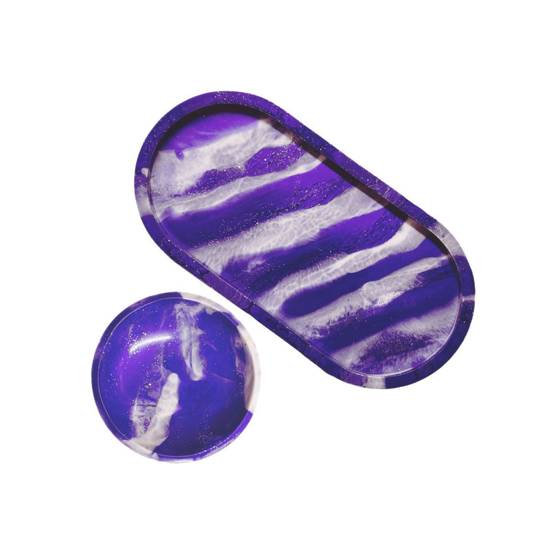 Load image into Gallery viewer, Buy BK - Purple &amp; White Rolling Tray &amp; Mini Mixing Bowl (Combo) Rolling Tray, Ashtray | Slimjim India
