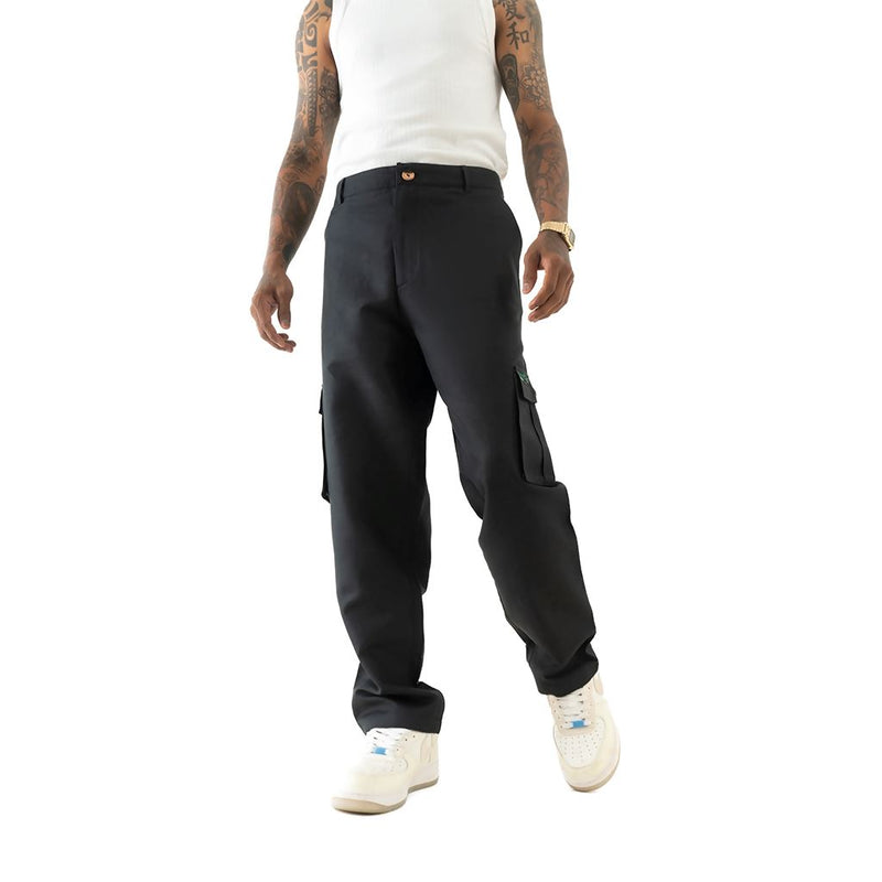 Load image into Gallery viewer, Buy Cannabie - Cargo Straight Fit Pants Black Cargo Straight Fit Pants | Slimjim India
