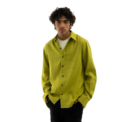 Buy Cannabie - Full sleeves Hemp solid shirt green Full sleeves solid shirt | Slimjim India