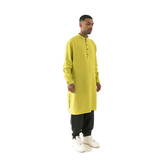 Buy Cannabie - Pure Hemp Kurta Long Black Green Pure Hemp Long Kurta | Slimjim India