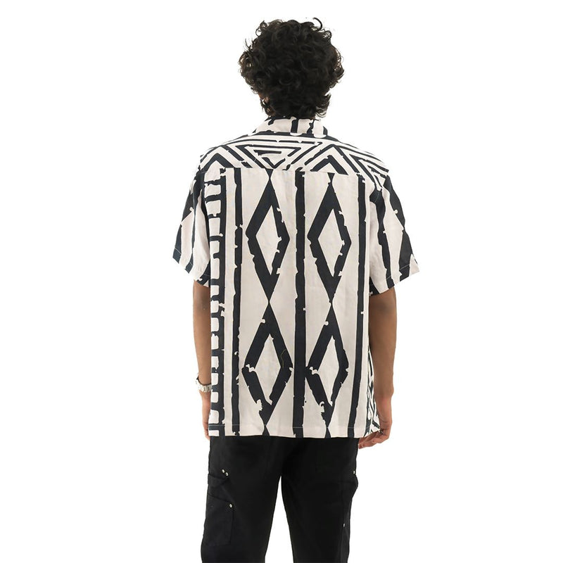 Load image into Gallery viewer, Buy Cannabie - Tribal Print Cuban Collar Hemp Shirt Half Sleeve Shirt | Slimjim India
