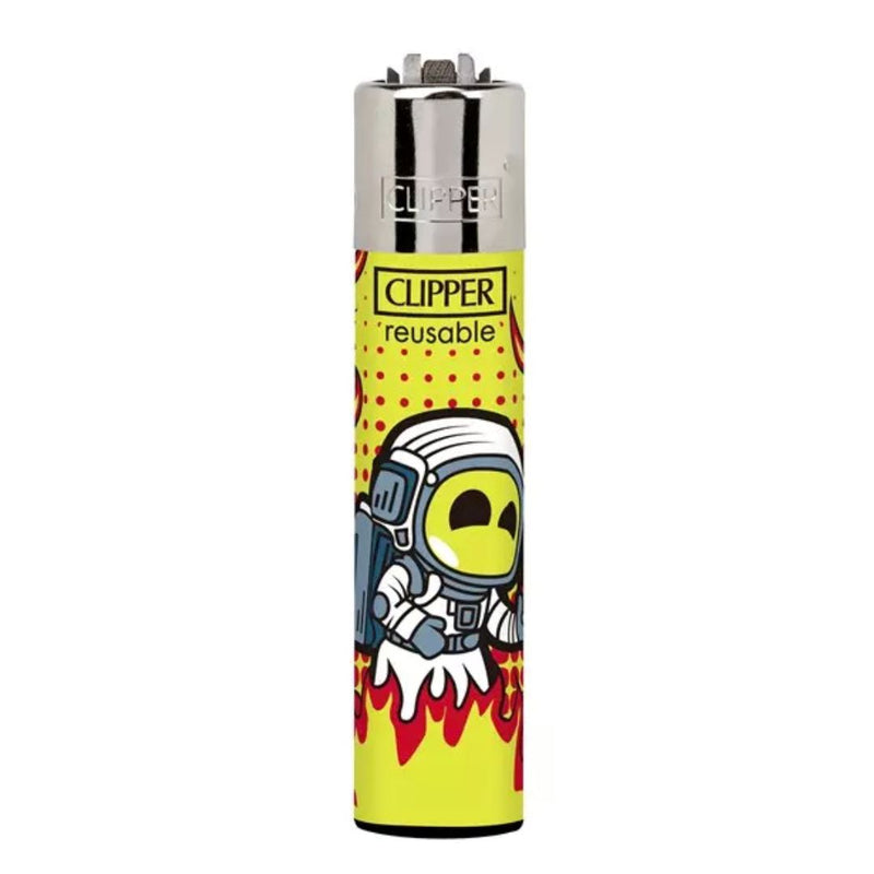 Load image into Gallery viewer, Buy Clipper - Lighter (Funny Astronauts) Lighter Neon Yellow | Slimjim India
