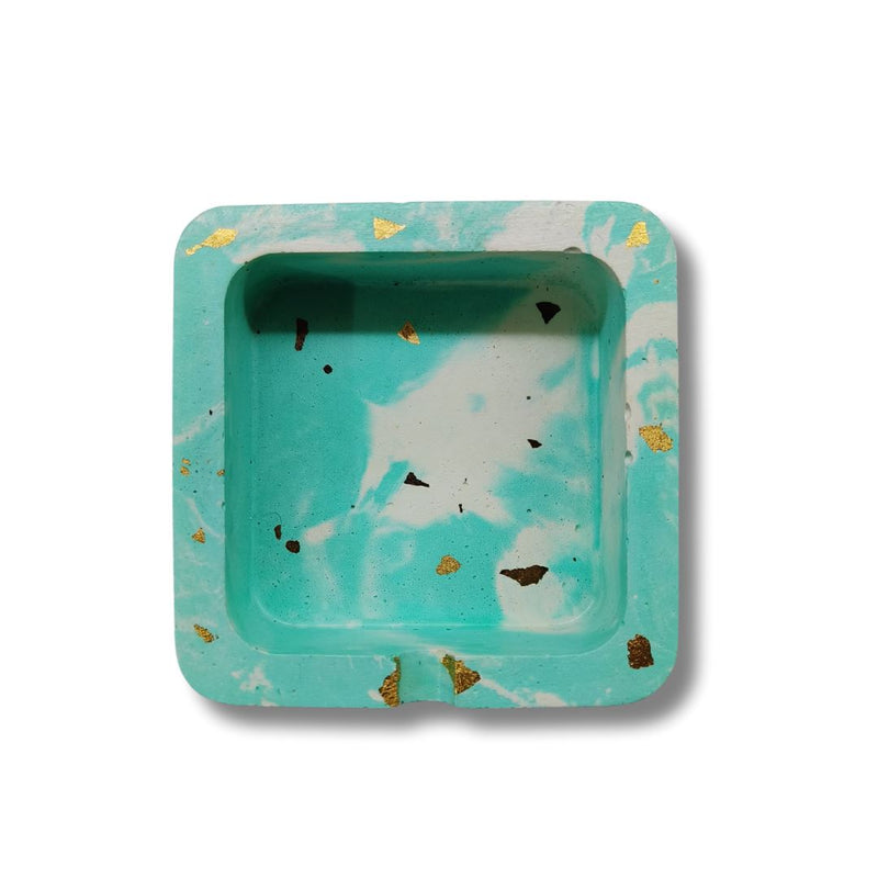 Load image into Gallery viewer, Buy EXHIBIT A - Green &amp; White Square Ashtray Ashtray | Slimjim India
