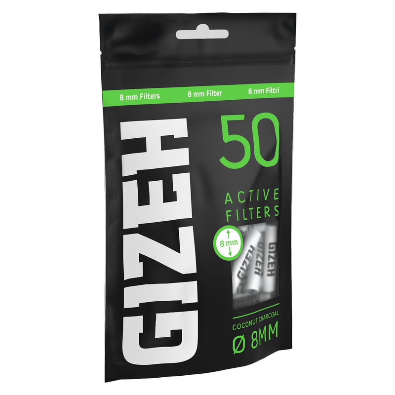 Load image into Gallery viewer, Buy Gizeh - Black Activated Carbon Filter with Ceramic Caps (8MM) (Pack of 50) Active Charcoal Filter | Slimjim India
