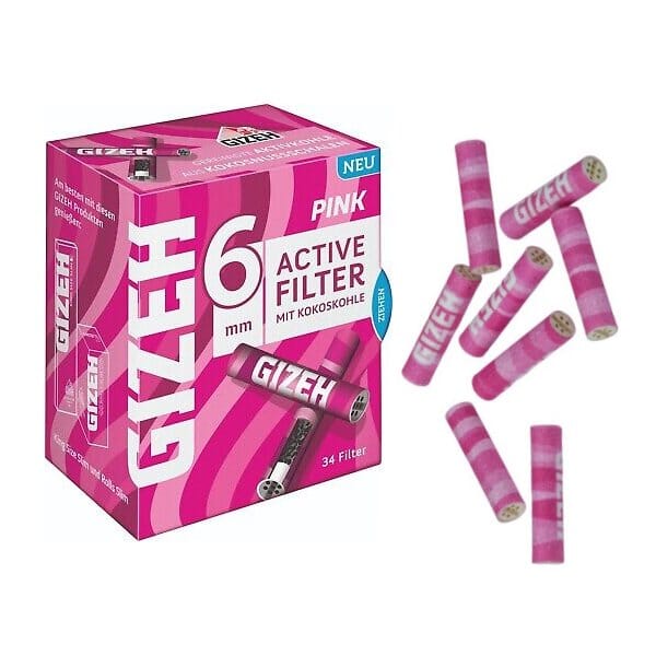 Buy Gizeh - Pink Active Charcoal Filters (6mm) Filters | Slimjim India