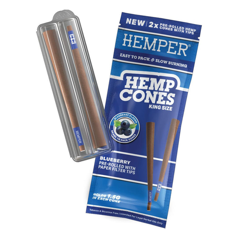 Load image into Gallery viewer, Buy Hemper - King Size Hemp Cones With Paper Tip (Pack of 2) Blueberry | Slimjim India
