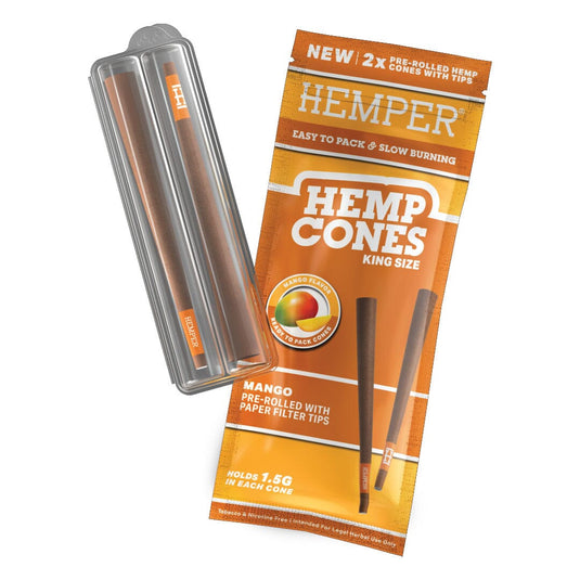 Buy Hemper - King Size Hemp Cones With Paper Tip (Pack of 2) Mango | Slimjim India