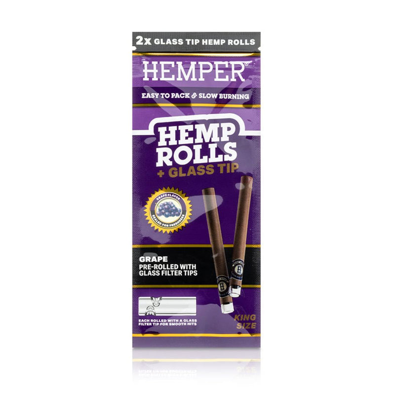 Load image into Gallery viewer, Buy Hemper - King Size Hemp Rolls + Glass Tip (Grape) | Slimjim India

