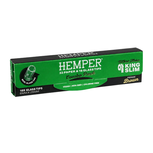 Buy Hemper - King Size Rolling Paper + Glass Tips (6MM) Rolling Papers + Tips | Slimjim India