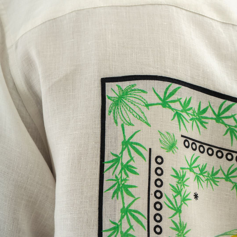 Load image into Gallery viewer, Buy Cannabie - Leaf Patchwork Cuban Collar Hemp Shirt Leaf Patchwork Cuban Collar Hemp Shirt | Slimjim India
