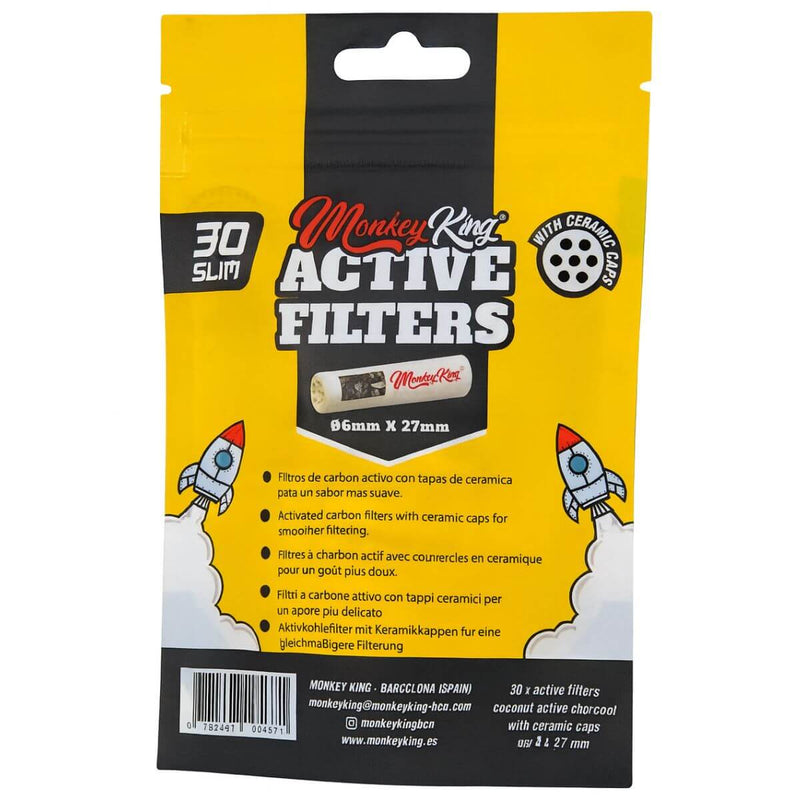 Load image into Gallery viewer, Buy Monkey King - Active Charcoal Filters (6MM) (Pack of 30) Active Charcoal Filter | Slimjim India
