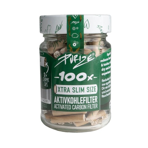 Buy Purize XTRA Slim Size (6MM) (Jar of 100) Active Charcoal Filter Organic | Slimjim India