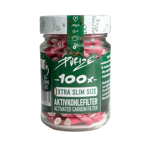 Load image into Gallery viewer, Buy Purize XTRA Slim Size (6MM) (Jar of 100) Active Charcoal Filter Pink | Slimjim India
