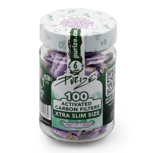Buy Purize - XTRA Slim Size Filters (6MM) (Jar of 100) Active Charcoal Filter Lilac | Slimjim India