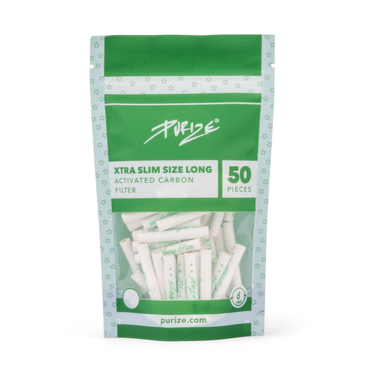 Buy Purize XTRA Slim Size Long (6MM) (Pack of 50) Active Charcoal Filter White | Slimjim India