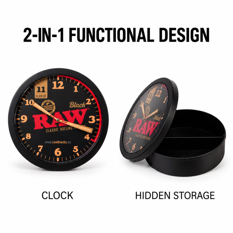 Load image into Gallery viewer, Buy RAW Black Stash Wall Clock | Slimjim India
