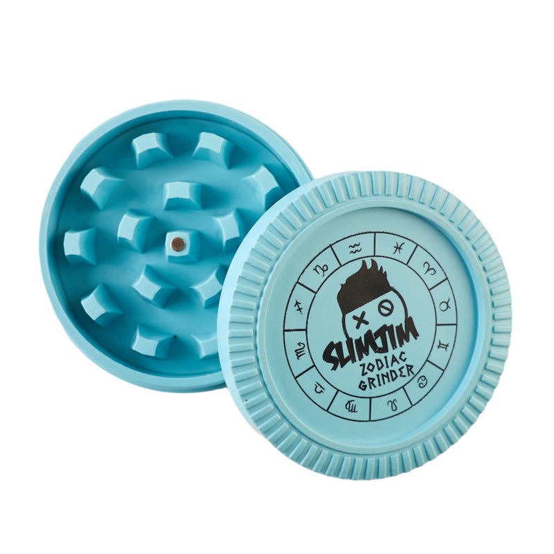 Load image into Gallery viewer, Buy Slimjim - Biodegradable Zodiac Grinder (Blue) (2 Part) Grinder | Slimjim India
