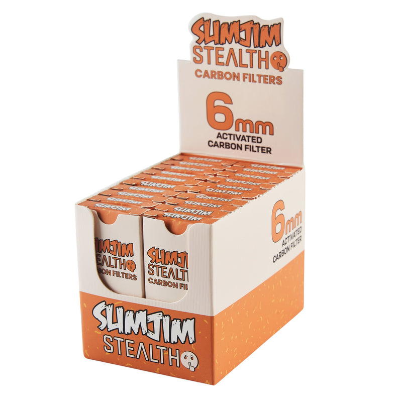 Load image into Gallery viewer, Buy Slimjim - Stealth 6mm Carbon Filters (Box of 20) | Slimjim India
