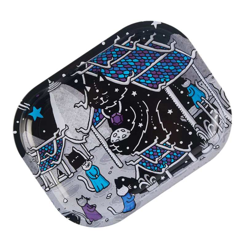 Load image into Gallery viewer, Buy Slimjim X Jacob 9 Lives Tray - Night Kitties rolling tray | Slimjim India

