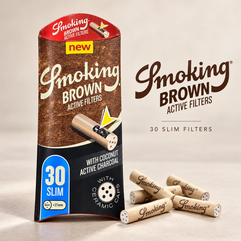 Load image into Gallery viewer, Buy Smoking - Brown Slim Activated Charcoal Filters (6mm) Active Charcoal Filter | Slimjim India
