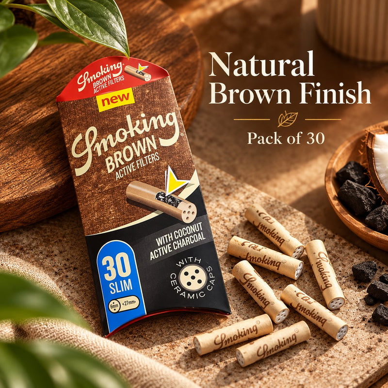 Load image into Gallery viewer, Buy Smoking - Brown Slim Activated Charcoal Filters (6mm) Active Charcoal Filter | Slimjim India
