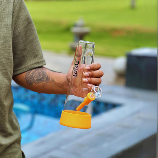 Buy Tript OG Silicone Glass bong ( Yellow Mellow) Bong | Slimjim India