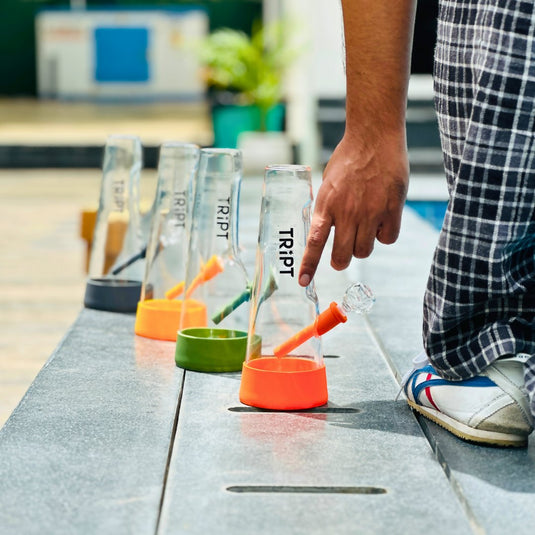 Buy Tript OG Silicone Glass bong ( Yellow Mellow) Bong | Slimjim India