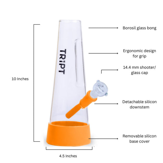 Buy Tript OG Silicone Glass bong ( Yellow Mellow) Bong | Slimjim India