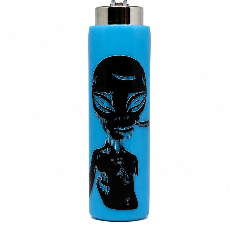 Load image into Gallery viewer, Buy Ubuntu - Smoking Alien Glow Clipper LIGHTER Blue | Slimjim India
