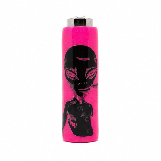 Buy Ubuntu - Smoking Alien Glow Clipper LIGHTER Pink | Slimjim India