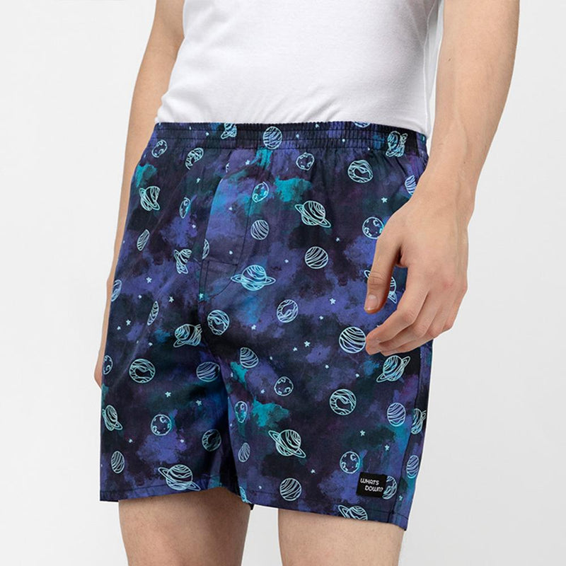 Load image into Gallery viewer, Blue Galaxy Boxers Boxers Whats&#39;s Down 
