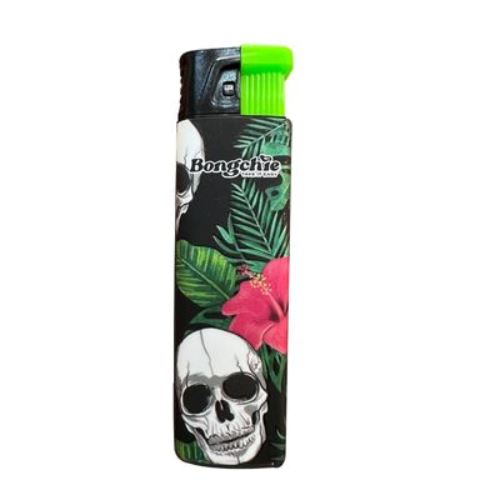 Load image into Gallery viewer, Buy Bongchie - Turbo Flame Lighter (Windproof) Lighter Green Skull | Slimjim India
