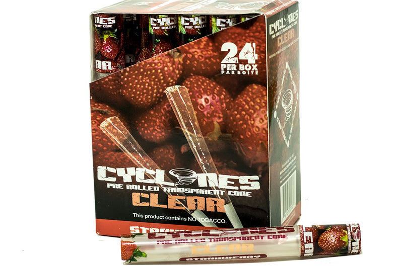 Load image into Gallery viewer, Clear Cyclone Pre Rolled Cones - Strawberry Paraphernalia Cyclones 
