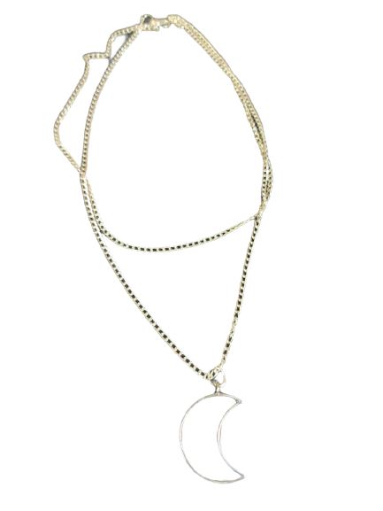 Load image into Gallery viewer, Crescent Moon Necklace Necklace Jabra Junction Silver 
