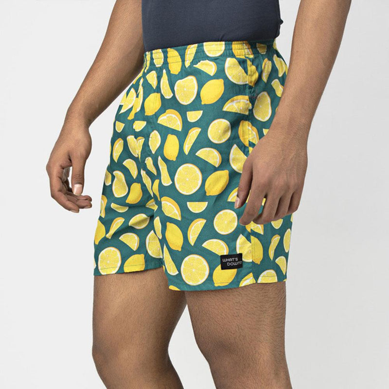 Load image into Gallery viewer, Green Lemon Boxers Boxers Whats&#39;s Down 
