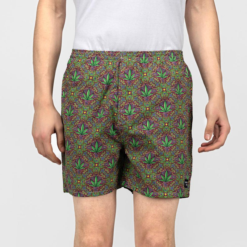 Load image into Gallery viewer, Green &amp; Purple 420 Boxers Boxers Whats&#39;s Down 
