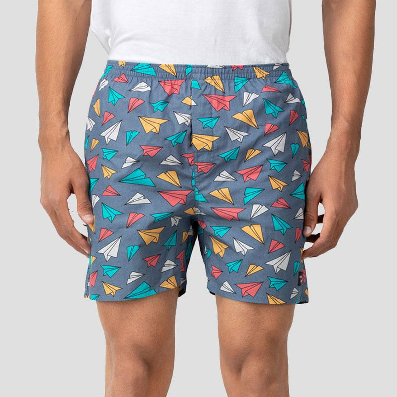 Load image into Gallery viewer, Grey Paper Plane Boxers Boxers Whats&#39;s Down 
