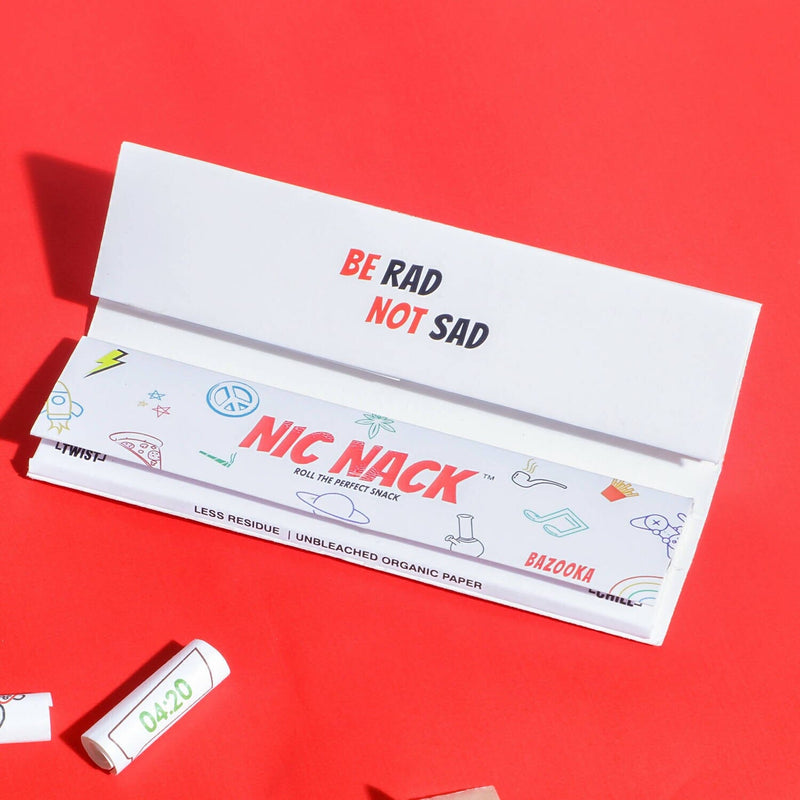 Load image into Gallery viewer, Buy NIC NACK - JOINT PACK - 33 Papers + 33 PRINTED TIPS Roach Paper + Roach Book Pack of 6 White | Slimjim India
